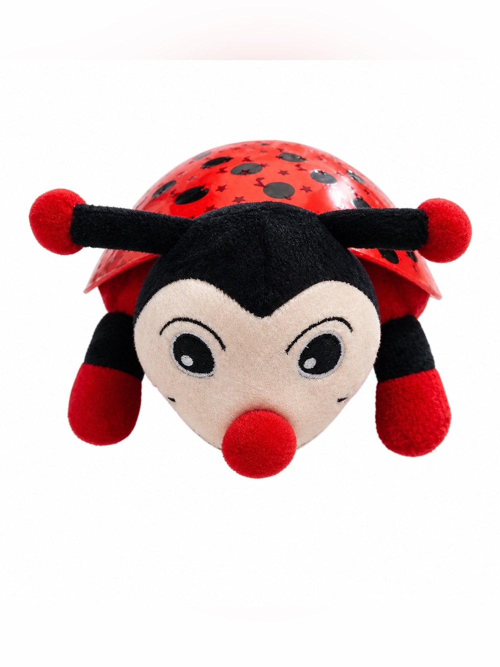 Ladybug Star Night Light Projector Plush Red Kids Lamp EUC Works